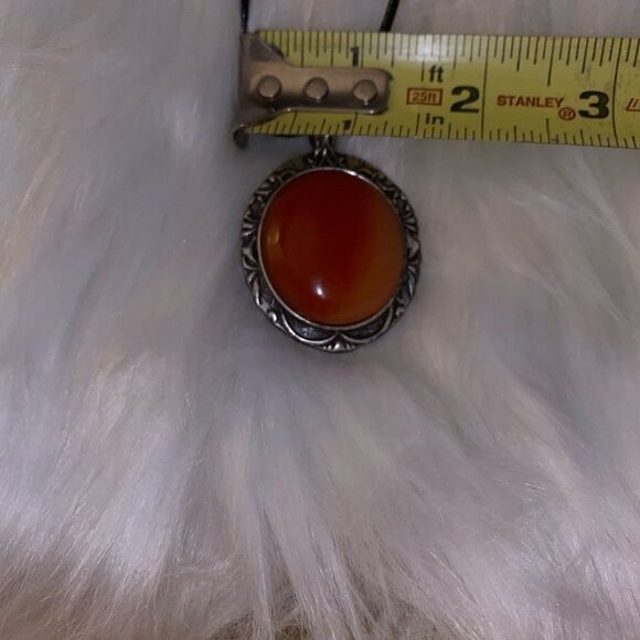 SIMULATED CAMELIAN oval stone reversible 9” choker - Picture 3 of 7